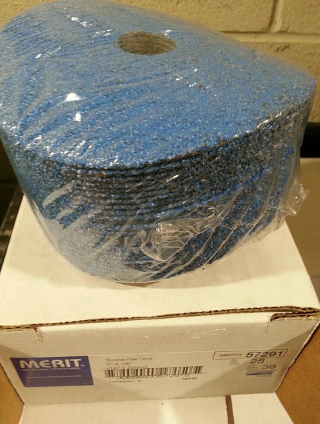 Merit 666233-57291, 5"x7/8" 36-Grit Zirconia Alumina Res Fiber Disk SKBAWA-b038