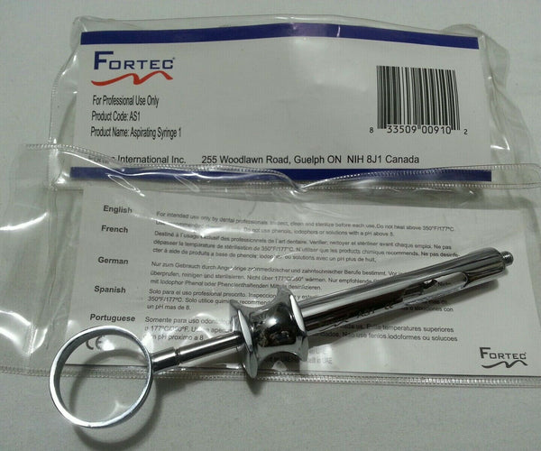 1 (One) AS1, 833509009102, Aspirating Syringe SKBAWA-nnnn