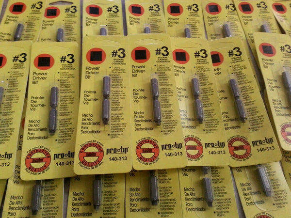 20pcs, #3 PRO TIP square driver bits # 140-313, reg$25.00, SKBAWA-000
