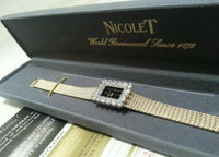 Vintage, Nicolet Gold Tone, Ladies Watch, 6 jewel, Quarts, Swiss mov SKBAWA-nnnn